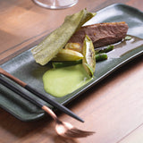 RECTANGULAR PLATTER MEDIUM ORGANIC STONEWARE Ø 12.99x5.12" GREENERY