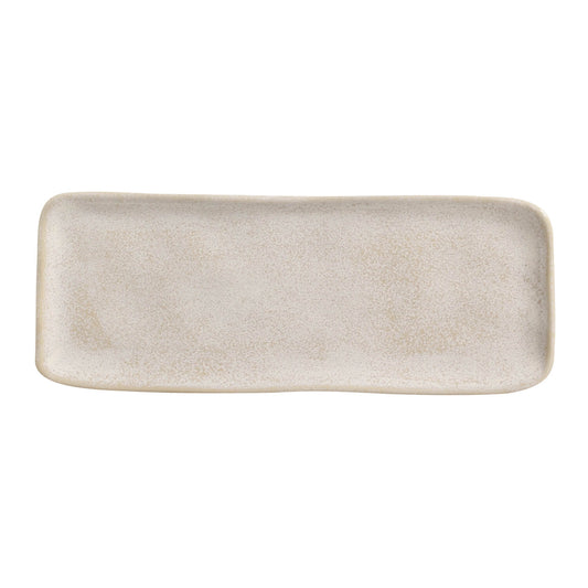 RECTANGULAR PLATTER MEDIUM ORGANIC STONEWARE Ø 12.99x5.12" LATTE