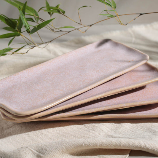 RECTANGULAR PLATTER MEDIUM ORGANIC STONEWARE Ø 12.99x5.12" LITCHI