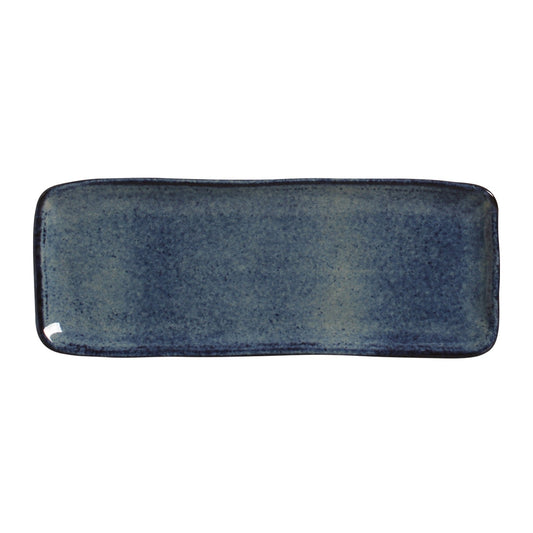 RECTANGULAR PLATTER MEDIUM ORGANIC STONEWARE Ø 12.99x5.12" DENIM
