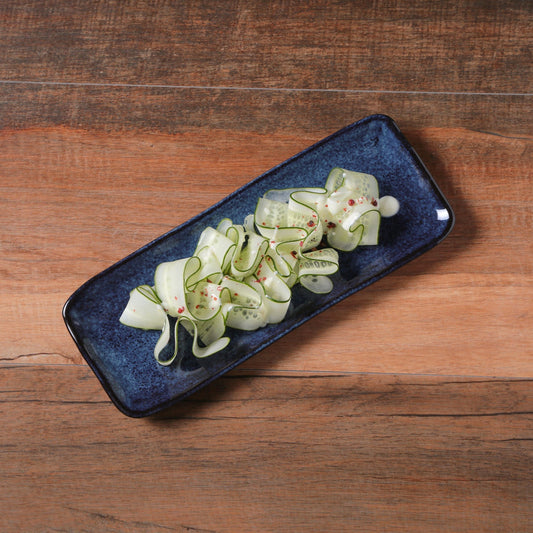 RECTANGULAR PLATTER MEDIUM ORGANIC STONEWARE Ø 12.99x5.12" DENIM