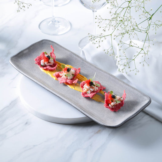 RECTANGULAR PLATTER MEDIUM ORGANIC STONEWARE Ø 12.99x5.12" DUST