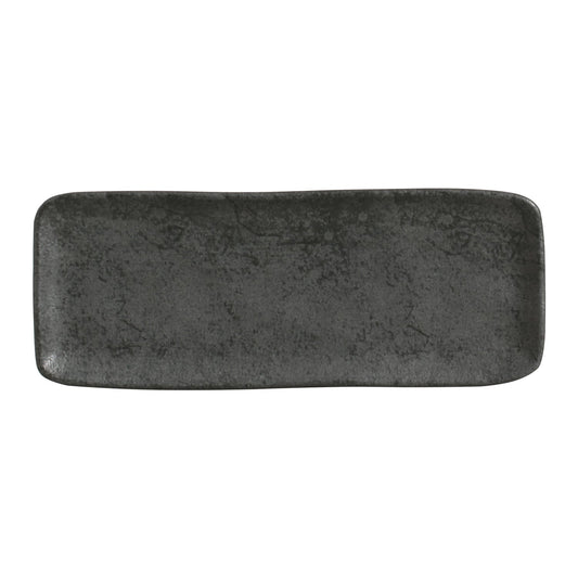 RECTANGULAR PLATTER MEDIUM ORGANIC STONEWARE Ø 12.99x5.12" CHROMIUM