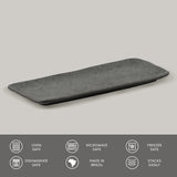 RECTANGULAR PLATTER MEDIUM ORGANIC STONEWARE Ø 12.99x5.12" CHROMIUM