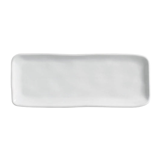 RECTANGULAR PLATTER MEDIUM ORGANIC STONEWARE Ø 12.99x5.12" NEW WHITE