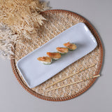 RECTANGULAR PLATTER MEDIUM ORGANIC STONEWARE Ø 12.99x5.12" NEW WHITE