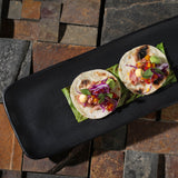 RECTANGULAR PLATTER MEDIUM ORGANIC STONEWARE Ø 12.99x5.12" MATTE BLACK