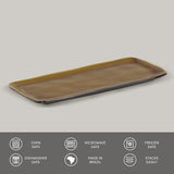 RECTANGULAR PLATTER MEDIUM ORGANIC STONEWARE Ø 12.99x5.12" AMBER