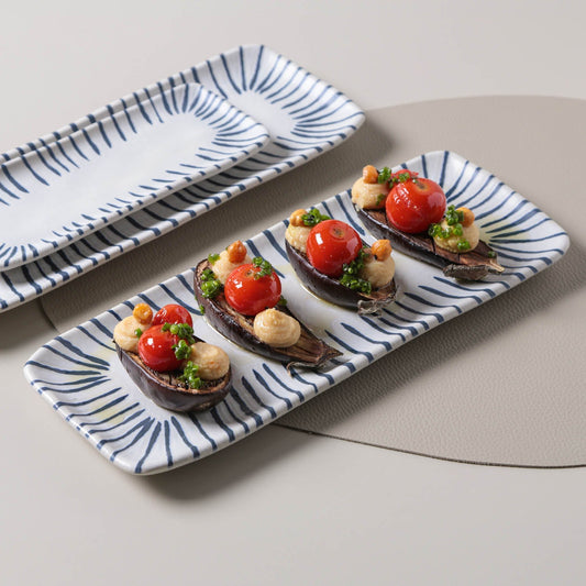 RECTANGULAR PLATTER MEDIUM ORGANIC STONEWARE Ø 12.99x5.12" ELEMENTO