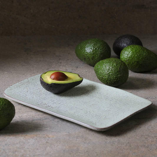 RECTANGULAR PLATTER MEDIUM JUTA Ø 10.63x6.3" PISTACHE