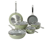 Sur La Table Kitchen Essentials 10-Piece PFA Free Titanium Ceramic Nonstick Interior Forged Aluminum Cookware Pots and Pans Set - Induction Compatible