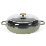 Sur La Table Kitchen Essentials 3.75-Quart Enameled Cast Iron All-In-One Multi-Purpose Non-Toxic Nonstick Braiser Pan w/ Borosilicate Glass Lid