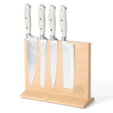 Sur La Table Kitchen Essentials 5-Piece German Steel Blade With Triple Riveted Handle Set on Beechwood Magnetic Block