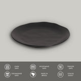 DESSERT PLATE ORGANIC STONEWARE Ø 7.68" MATTE BLACK
