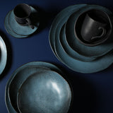 DESSERT PLATE ORGANIC STONEWARE Ø 7.68" NIGHT SKY