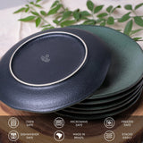DESSERT PLATE ORGANIC STONEWARE Ø 7.68" GREENERY