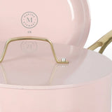 Martha Stewart Galway Premium Nonstick PFA Free Ceramic Interior 10 Piece Heavy Gauge Enamel Aluminum Pots and Pans Cookware Set w/ Aluminum Lids