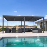 PURPLE LEAF Athena Louvered Pergola Outdoor Aluminum Pergola with Adjustable Roof for Deck Backyard Garden Hardtop Gazebo