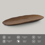 SHALLOW OVAL PLATTER LARGE ORGANIC STONEWARE Ø 14.17x5.12" DIJON