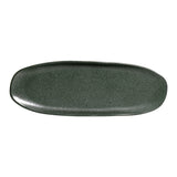 SHALLOW OVAL PLATTER LARGE ORGANIC STONEWARE Ø 14.17x5.12" GREENERY