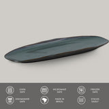 SHALLOW OVAL PLATTER LARGE ORGANIC STONEWARE Ø 14.17x5.12" OCEANO