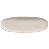 SHALLOW OVAL PLATTER LARGE ORGANIC STONEWARE Ø 14.17x5.12" LATTE
