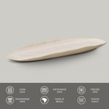SHALLOW OVAL PLATTER LARGE ORGANIC STONEWARE Ø 14.17x5.12" LATTE