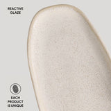 SHALLOW OVAL PLATTER LARGE ORGANIC STONEWARE Ø 14.17x5.12" LATTE