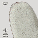 SHALLOW OVAL PLATTER LARGE ORGANIC STONEWARE Ø 14.17x5.12" PISTACHE