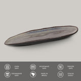 SHALLOW OVAL PLATTER LARGE ORGANIC STONEWARE Ø 14.17x5.12" TOURMALINE