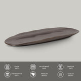SHALLOW OVAL PLATTER LARGE ORGANIC STONEWARE Ø 14.17x5.12" METALLICA