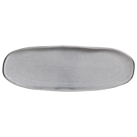 SHALLOW OVAL PLATTER LARGE ORGANIC STONEWARE Ø 14.17x5.12" DUST