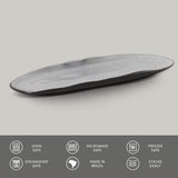 SHALLOW OVAL PLATTER LARGE ORGANIC STONEWARE Ø 14.17x5.12" DUST