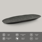 SHALLOW OVAL PLATTER LARGE ORGANIC STONEWARE Ø 14.17x5.12" CHROMIUM