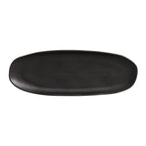 SHALLOW OVAL PLATTER LARGE ORGANIC STONEWARE Ø 14.17x5.12" MATTE BLACK
