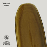 SHALLOW OVAL PLATTER LARGE ORGANIC STONEWARE Ø 14.17x5.12" AMBER