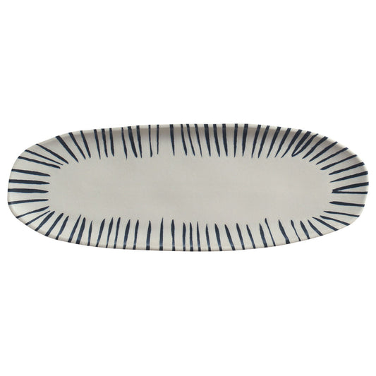 SHALLOW OVAL PLATTER LARGE ORGANIC STONEWARE Ø 14.17x5.12" ELEMENTO