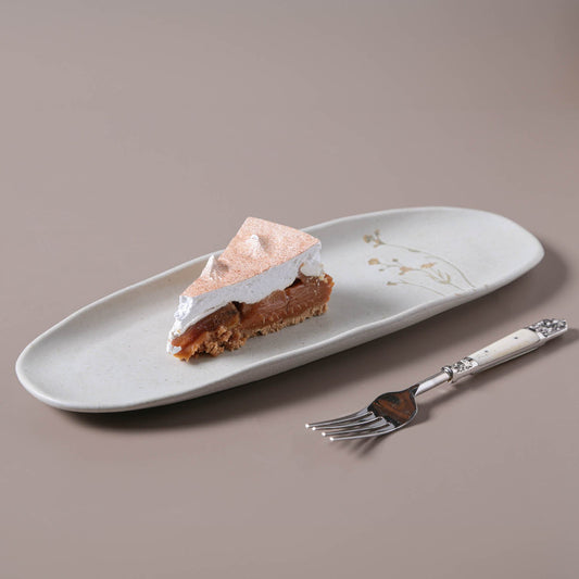 SHALLOW OVAL PLATTER LARGE ORGANIC STONEWARE Ø 14.17x5.12" CAMPESTRE