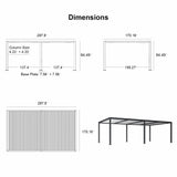 PURPLE LEAF Athena Louvered Pergola Modern Grey Pergola White Roof with Sanori Patio Couch Set Modular Sofas for Deck Backyard Garden
