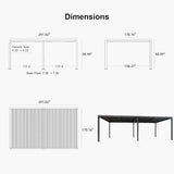 PURPLE LEAF Athena Louvered Pergola Outdoor Aluminum Pergola with Adjustable Roof for Deck Backyard Garden Hardtop Gazebo