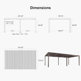 PURPLE LEAF Athena Louvered Pergola Outdoor Aluminum Pergola with Adjustable Roof for Deck Backyard Garden Hardtop Gazebo