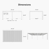 PURPLE LEAF Athena Louvered Pergola Outdoor Aluminum Pergola with Adjustable Roof for Deck Backyard Garden Hardtop Gazebo