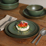 Gibson Elite Beckett Stoneware Matte Reactive Glaze 16 Piece (Service for 4) Plates and Bowls Dinnerware Set