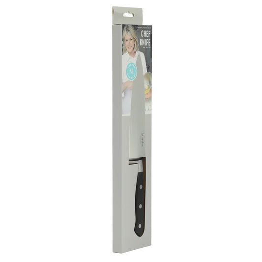 Martha Stewart Carverton 8" Chef Knife, High Carbon Stainless Steel Kitchen Knive W/ Black Triple Rivet Handle