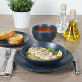 Gibson Home Queenslane 16 Piece Double Bowl Plates and Bowls Dinnerware Set