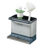 Gibson Home Ledgebrook Sink Caddy With Metal Panel, Metal Sponge Holder for Kitchen Sink, Countertop Organizer and Storage Essentials With Drain Board