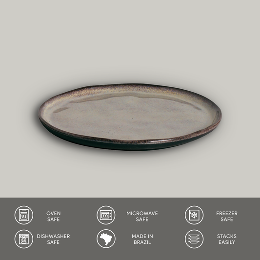 DESSERT PLATE BIO STONEWARE Ø 8.46" TOURMALINE