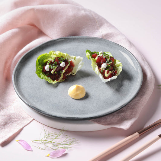DESSERT PLATE BIO STONEWARE Ø 8.46"  DUST