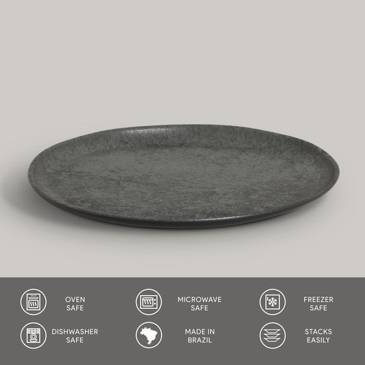 DESSERT PLATE BIO STONEWARE Ø 7.68" CHROMIUM