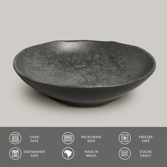 BOWL ORGANIC STONEWARE Ø 6.9x2.2" CHROMIUM